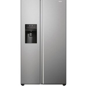 Haier SBS 90 HSR5918DIMP Total No Frost American Fridge Freezer with Water & Ice Dispenser, D Rated - Stainless Steel